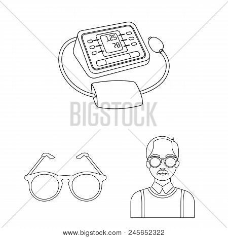 Human Old Age Outline Icons In Set Collection For Design. Pensioner, Period Of Life Vector Symbol St