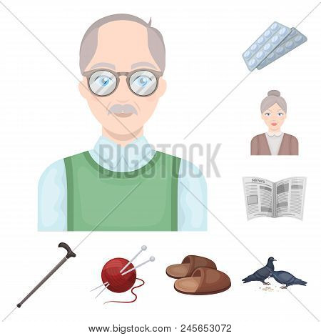Human Old Age Cartoon Icons In Set Collection For Design. Pensioner, Period Of Life Vector Symbol St