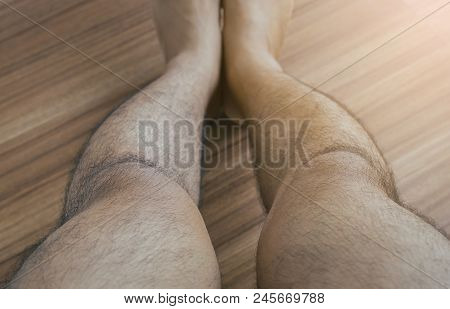 Asian Man Leg Bandy-legged Shape Of The Legs,selective Focus