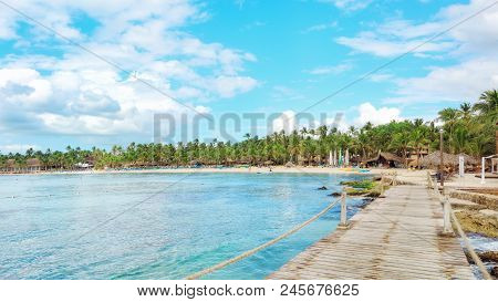 Sunny Panorama Of Dominicus Beach At Bayahibe, Dominican Republic