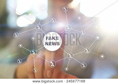 Fake News Warning On The Virtual Screen