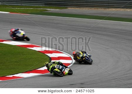 SEPANG, MALAYSIA - 22. oktober: Moto2 rytter Andrea Iannone (29) tager tur 1 på den kvalificerende race o