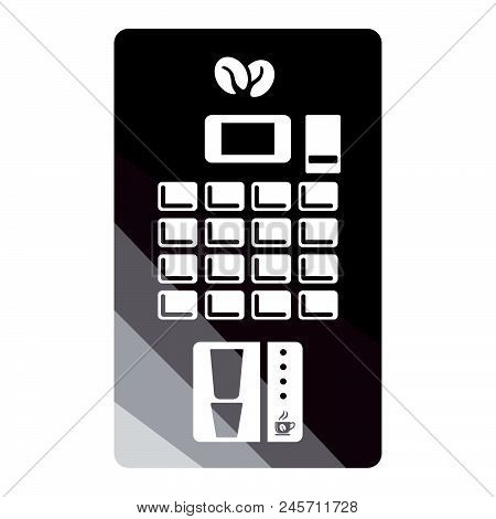 Coffee Selling Machine Icon. Flat Color Design. Vector Illustration.