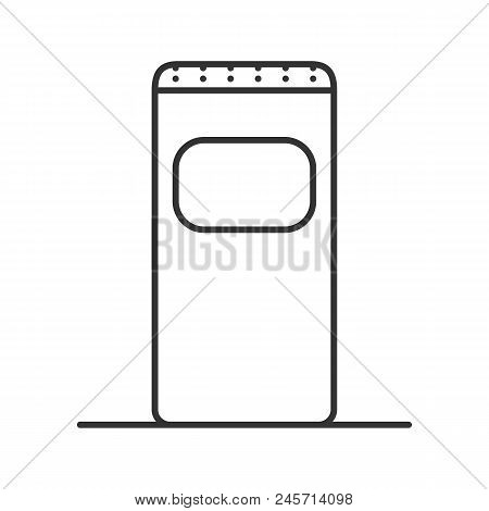 Garbage Bin Linear Icon. Thin Line Illustration. Trash Can. Waste Container. Contour Symbol. Vector 