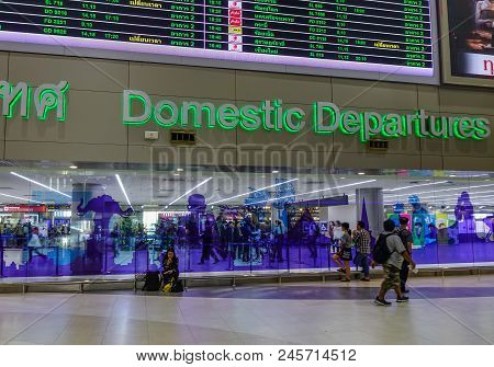 Bangkok, Thailand - Apr 23, 2018. Interior Of Don Muang International Airport (dmk) In Bangkok, Thai