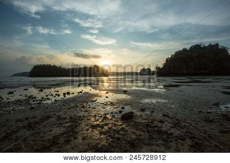 Sunset Landscape View On The Beach, Krabi Thailand