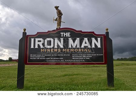 Chisholm, Minnesota, June 16, 2018:  The Iron Man Miners Memorial By John Anderson, Dedicated In 198
