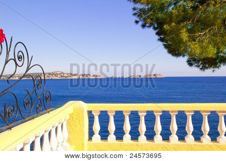 Cala Fornells Mallorca Balear adaya Akdeniz sınırı