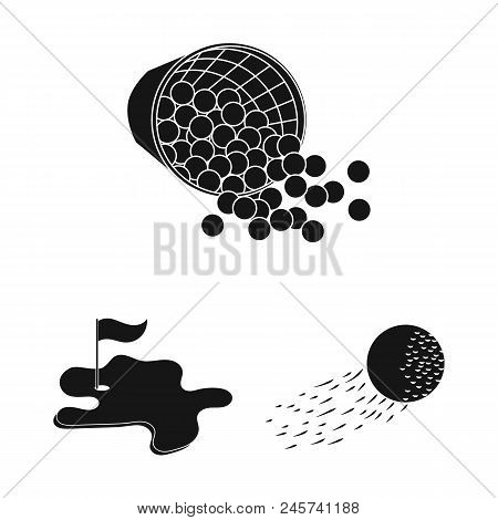 Golf And Attributes Black Icons In Set Collection For Design.golf Club And Equipment Vector Symbol S