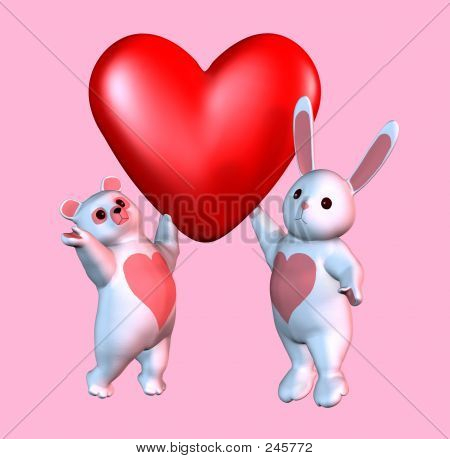 Ours et lapin Valentine