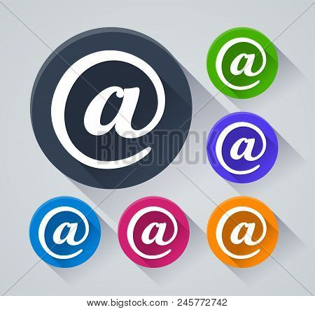 Illustration Of Menu Circle Icons With Shadow