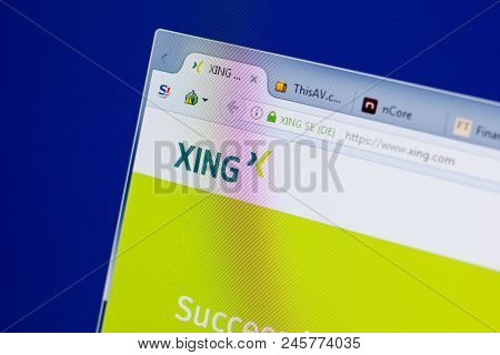 Ryazan, Russia - June 16, 2018: Homepage Of Xing Website On The Display Of Pc, Url - Xing.com