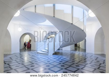 London, Uk - August 15, 2017 - Spiral Staircase At Tate Britain