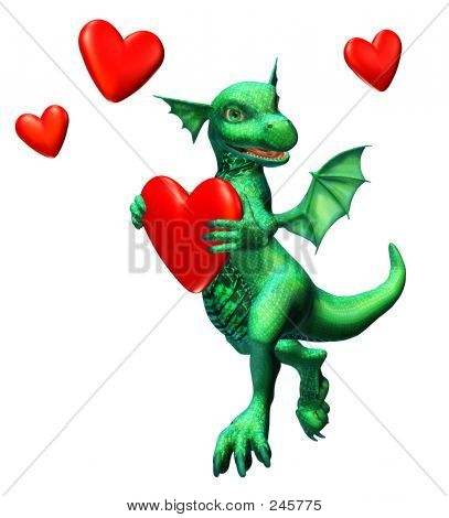 Dragon With Hearts