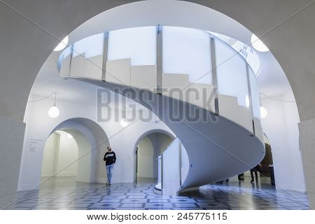 London, Uk - August 15, 2017 - Spiral Staircase At Tate Britain