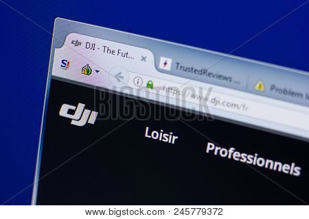 Ryazan, Russia - June 16, 2018: Homepage Of Dji Website On The Display Of Pc, Url - Dji.com