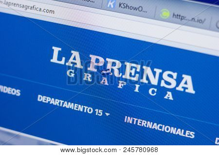 Ryazan, Russia - June 16, 2018: Homepage Of Laprensagrafica Website On The Display Of Pc, Url - Lapr