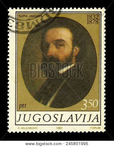 Yugoslavia - Circa 1982: A Stamp Printed In Yugoslavia Shows Self-portrait Georgije Djura Jaksic, Se