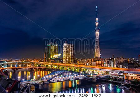 Nightscape Of Tokyo Skytree Tower