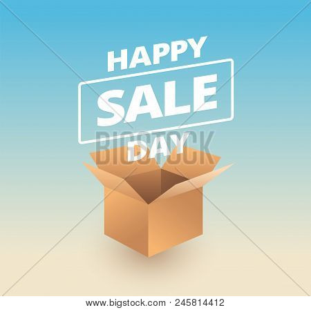 Sale Banner Delivery Cardboard Box Icon Sale Vector Illustration