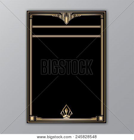 Art Deco Template Golden-black, A4 Page, Menu, Card, Invitation, Elegat Luxury  Artdeco/art Nuvo Sty