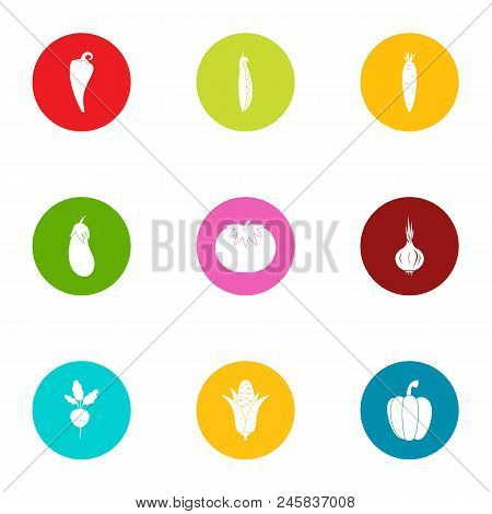 Harvest Season Icons Set. Flat Set Of 9 Harvest Season Vector Icons For Web Isolated On White Backgr