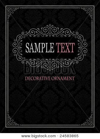 Problemfri damask med dekorative ramme