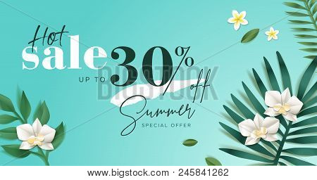 Summer Sale. Vector Illustration Concept For Mobile And Web Banner, Poster, Online Shopping Ads, Soc