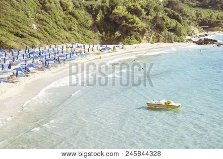 The Beach With The Clear Turquoise Sea