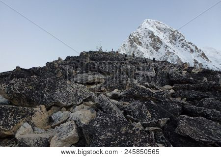Climbers Over The Kala Patthar, Gorak Shep, Everest Base Camp Trek, Nepal