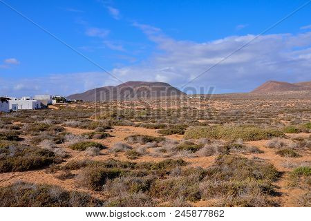 Spanish View Landscape In La Graciosa Lanzarote Tropical Volcanic Canary Islands Spain