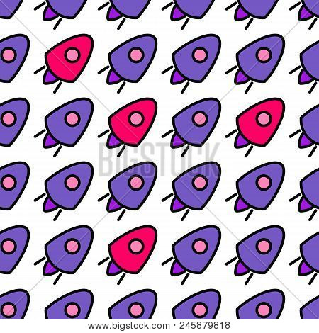Modern Seamless Pattern With Space Cosmos. They Can Be Used To Decorate Your Print Designs: Packing 
