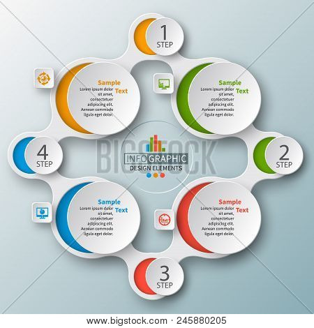 Vector Abstract 3d Paper Infographic Elements.metaball Infographics.round Elements