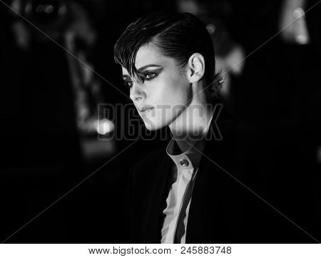  Kristen Stewart attends the screening of 'Knife + Heart (Un Couteau Dans Le Coeurr)' during the 71st annual Cannes Film Festival at Palais des Festivals on May 17, 2018 in Cannes, France.