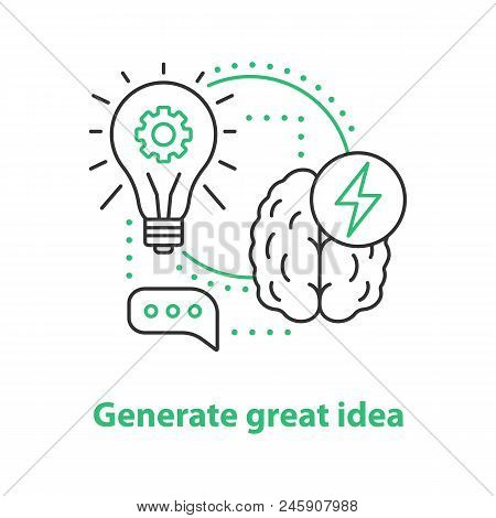 Generating Idea Concept Icon. Thinking Idea Thin Line Illustration. Vector Isolated Outline Drawing