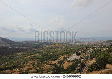 View On City Of Split From Place Klis Fortress, Croatia