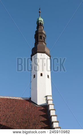 Church Of The Holy Spirit Octagonal Tower In Estonia
