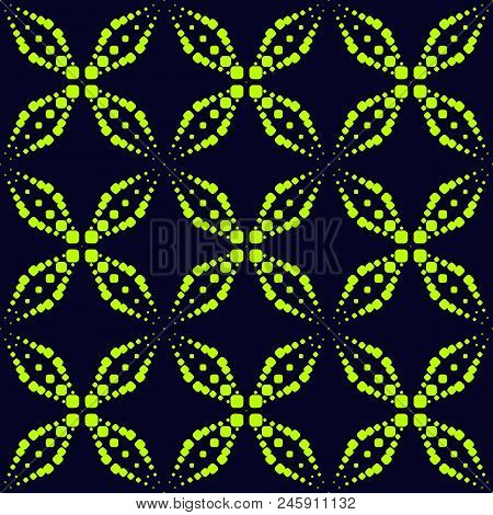 Vector Abstract Seamless Pattern With Dots, Sparkles, Crosses, Floral Shapes, Fireworks. Extreme Spo