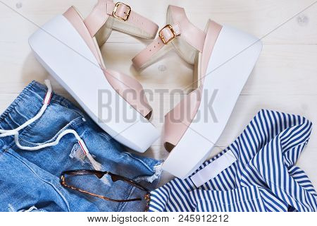 Fashionable, New Clothes, Sandals And Accessories. Fashion & Style.