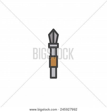 Medieval Spear Filled Outline Icon, Line Vector Sign, Linear Colorful Pictogram Isolated On White. S
