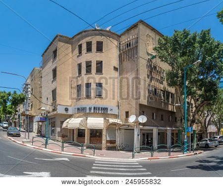 Haifa, Israel - June 09, 2018: Old Building, Partially Deserted, In Hadar Hacarmel Neighborhood, Hai