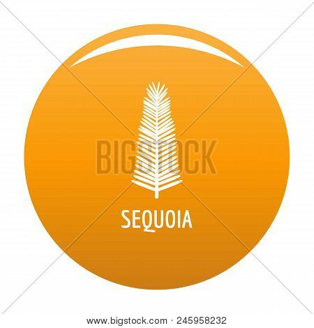 Sequoia Leaf Icon. Simple Illustration Of Sequoia Leaf Vector Icon For Any Design Orange