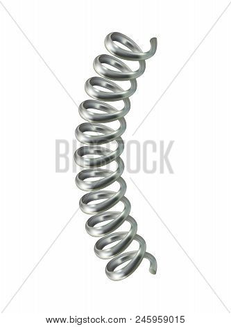 Silver Spring Cable Mockup. Realistic Illustration Of Silver Spring Cable Vector Mockup For Web Desi
