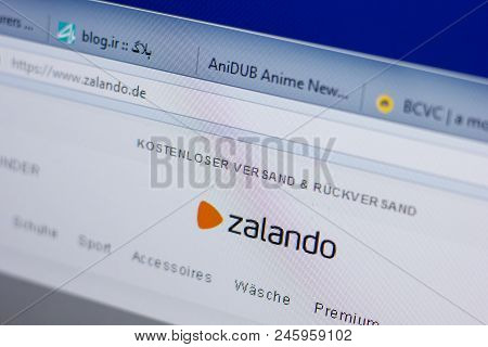 Ryazan, Russia - June 16, 2018: Homepage Of Zalando Website On The Display Of Pc, Url - Zalando.de
