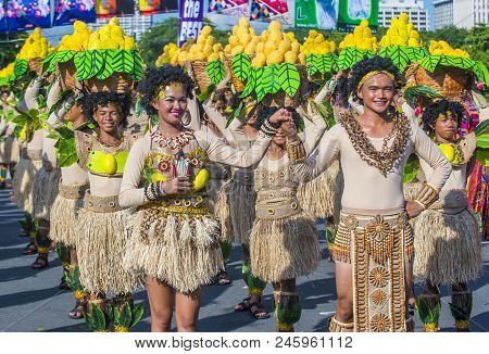 Manila , Philippines - April 27 :participants In The Aliwan Fiesta In Manila Philippines On April 27