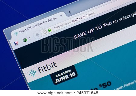 Ryazan, Russia - June 16, 2018: Homepage Of Fitbit Website On The Display Of Pc, Url - Fitbit.com