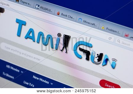 Ryazan, Russia - June 17, 2018: Homepage Of Tamilgun Website On The Display Of Pc, Url - Tamilgun.ci