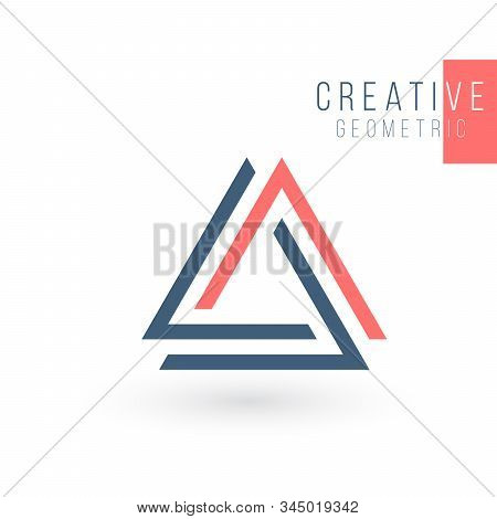 Geometric Triangle Unity Abstract Logo Design. Technology Business Identity Concept. Creative Corpor