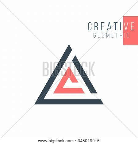Geometrical Triangle Or Arrow In Three Parts Logo Design. Technology Business Identity Concept. Crea