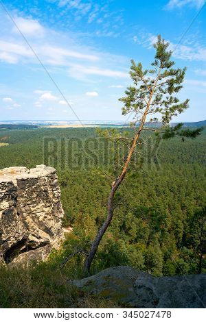 View From The Regenstein Near Blankenburg To The Harz Foreland In Germany